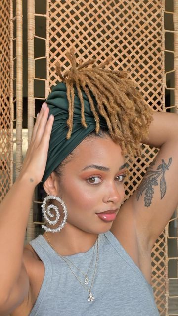 Locs And Wraps, Scarf Hairstyles For Locs, Locs Hair Wrap, How To Wrap Locs, Loc Styles With Scarf, Loc Wrap Styles, Locs Headwrap Styles, Head Wrap Styles For Locs, Loc Head Wrap Styles