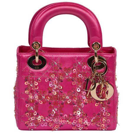 Couture Mini Lady Dior Couture Hot Pink Sequin Bag For Sale at 1stDibs | hot pink handbag, lady dior hot pink, dior sequin bag | ShopLook Dior Clutch Bag, Dior Art, Fannie Pack, Pink Purses, Mini Lady Dior, Dior Clutch, Fancy Purses, Hot Pink Bag, Armani Hotel