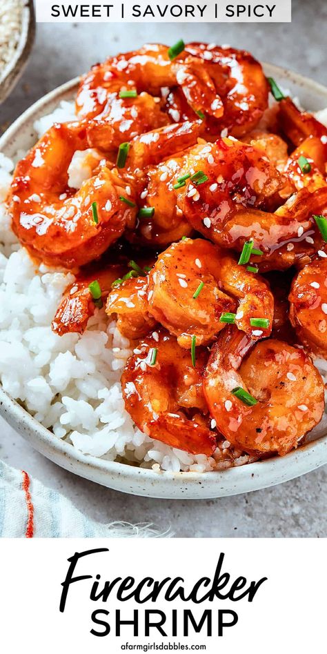 Crispy Fried Shrimp, Sweet And Spicy Shrimp, Firecracker Shrimp, Fried Shrimp Recipes, Sticky Sauce, Prawn Recipes, Shrimp Recipes For Dinner, Weekend Dinner, Shrimp Recipes Easy