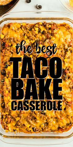 Taco Bake Casserole, Easy Taco Bake, Taco Casserole Bake, Easy Hamburger Casserole, Soft Tortillas, Baked Tacos Recipe, Mexikansk Mat, Hamburger Casseroles Recipes, Taco Bake