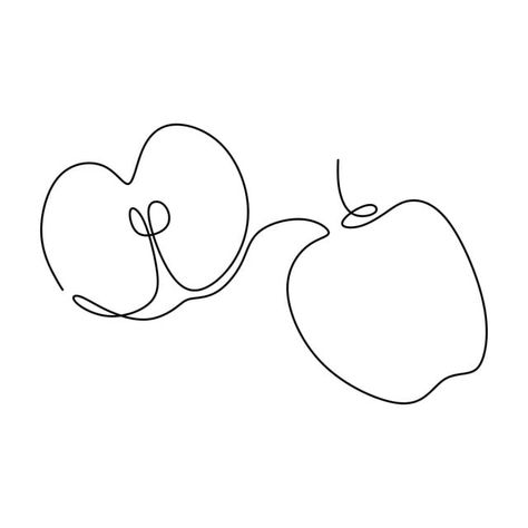 Fruit Icon Aesthetic, Vp Logo, Fruit Line Art, Drawing Fruit, One Continuous Line Drawing, Apple Drawing, Diy Floral Crown, Wing Drawing, Fruit Drawing