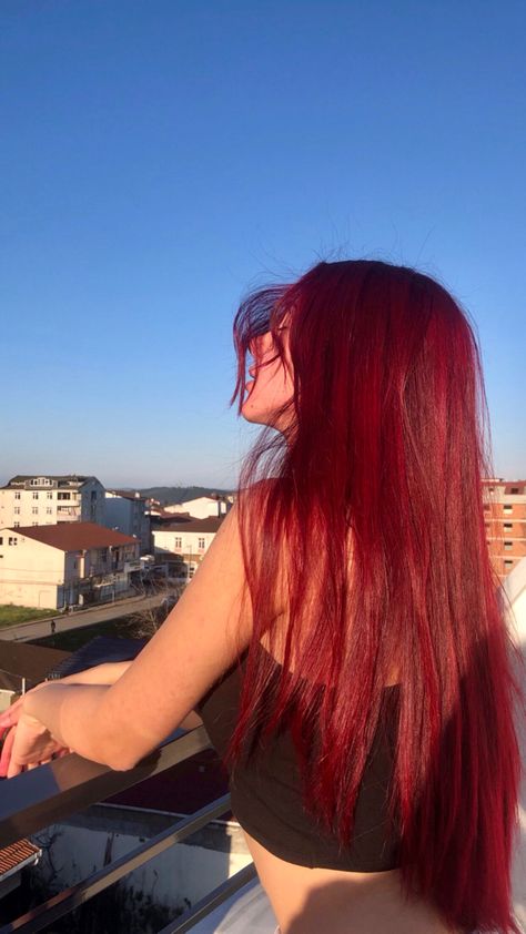 Red red red Wine Red Hair, Gorgeous Red Hair, Blood Red Hair, Red Hair Color Ideas, Cherry Red Hair, Cherry Hair, Wine Hair, Red Hair Inspo, Dyed Red Hair