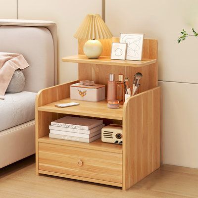 Storage Table Bedroom, Wooden Bedside Table Design, Bedside Cabinet Ideas, Night Stands Bedroom Bedside Tables, Night Stand Ideas, Small Nightstands, Yellow Nightstand, Bookshelf Nightstand, Night Stands Bedroom