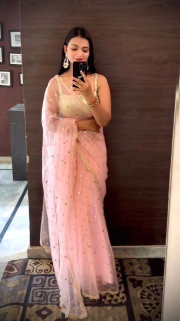 wardrobe luxury by Shreya on Instagram: "Designer baby pink net saree with mirror and pearl work with sequin blouse piece. Price-1898 To buy wtsapp 8851109873/dm or visit https://wlbyshreya.com/ #saree #sarees #trendingreels #viralreels #fashionblogger #mirrorwork" Pink Net Saree, Farewell Sarees, Pearl Work, Sequin Blouse, Designer Baby, Net Saree, Baby Design, Bollywood Saree, Party Wear Sarees