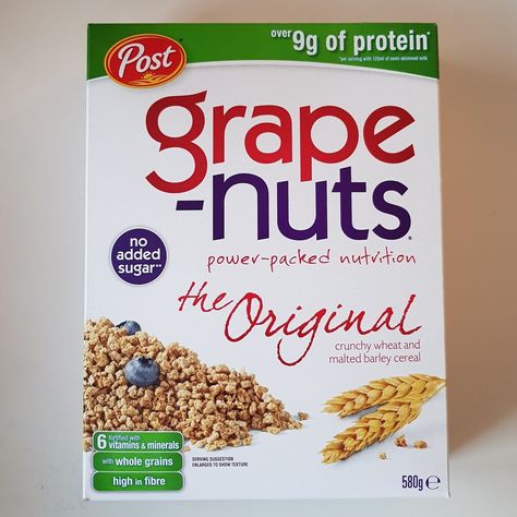 Grape Nuts – No Grapes, No Nuts – #anothermummydietblog Grape Nuts Cereal, Grape Nuts, Wheat Cereal, Fiber Diet, Malted Barley, Eat Right, Barley, Vitamins And Minerals, Clue