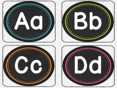 Letters WORD WALL HEADERS Chalkboard Theme by Teacher Features | TPT Word Wall Headers, Chalkboard Theme, Colorful Borders, 26 Letters, Word Wall, Classroom Organization, New Words, Chalkboard, Borders