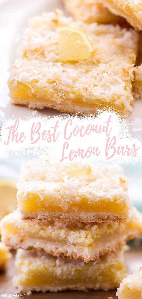 Coconut Shortbread, Lemon Coconut Bars, Homemade Lemon Bars, Lemon Bar Recipe, Classic Lemon Bars, Best Summer Desserts, Smores Dessert, Dessert Halloween, Lemon Bar