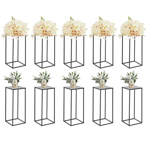 PRICES MAY VARY. Easy to Assemble: The flower stand is designed for easy assembly, and comes with detailed instructions to ensure a hassle-free setup; Our metal black flower stand is a stunning addition to any event or home decor; Versatile Use: This flower stand is perfect for a wide range of uses, including wedding center decoration, table decoration, and home decor. It not only serves as a plant stand but also as a beautiful centerpiece for your upcoming wedding or event; Geometric Design: Th Cocktail Table Decor, Black Centerpieces, Black Vases, Vases For Centerpieces, Geometric Centerpiece, Centerpieces For Wedding, Centerpieces For Tables, Vases For Flowers, Gold Centerpieces