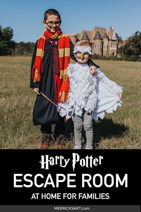 At-Home Harry Potter Escape Room - Merrick's Art Harry Potter Escape Room For Kids, Harry Potter Sleepover Ideas, Harry Potter Escape Room, Book Camp, Harry Potter Sleepover, Escape Room Themes, Escape Room Party, Room Escape Games, Escape Room Diy