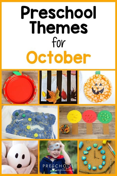 All the themes you need to teach preschool this October!! Includes done-for-you lesson plan suggestions, crafts, learning activities, book recommendations, and more for each theme. A great list of preschool themes for October! Halloween Themes Preschool, Preschool Activities For October, Themes For October Preschool, October Weekly Themes Preschool, Daycare October Theme, October Lesson Plan Themes, October Family Project Preschool, October Daycare Themes, Preschool Crafts October