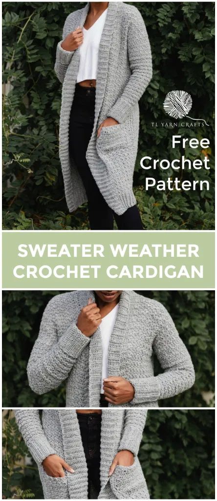 Crochet Cardigan Pattern Free Women, Tl Yarn Crafts, Crochet Cardigan Free, Crochet Sweater Free, Cardigan Au Crochet, Crochet Cardigan Pattern Free, Gilet Crochet, Crochet Cardigan Sweater, Crochet Sweater Pattern Free