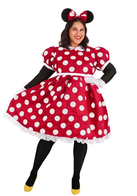 PRICES MAY VARY. Polyblend Size: 6X COSTUME INCLUDES: This Disney's Minnie Mouse Plus Size Costume includes a dress, leggings, an ears headband, and a pair of gloves. FROM FUN COSTUMES: Halloween costumes are what we do and we're very excited to team up with Disney to make outfits based on their most beloved characters. Now Disney fans can roleplay as the superstar Minnie Mouse with our exclusive Minnie Mouse outfit for women. AUTHENTIC DESIGN: We designed this Minnie Mouse women's costume to re Minnie Mouse Costume For Women, Adult Minnie Mouse Costume, Minnie Costume, Fun Costumes, Minnie Mouse Headband, Minnie Mouse Costume, Minnie Mouse Outfits, Plus Size Costume, Mouse Costume