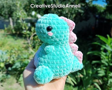 Crochet dinosaur plushie/dino toy/ Crochet animals/ Plushie/ baby toy/ gift for her/ nursery decor/ kawaii/ Christmas gift/ dragon/ mini Crochet toys tutorial #crochettoystutorial #crochet #crochettoy #crochetpattern #crochetpatterns 3.80 Toys Quotes, Dinosaur Plushie, Animal Plushies, Dino Toys, Dinosaur Plush Toy, Butterfly Tutorial, Crochet Mignon, Crochet Cushion Cover, Kawaii Christmas