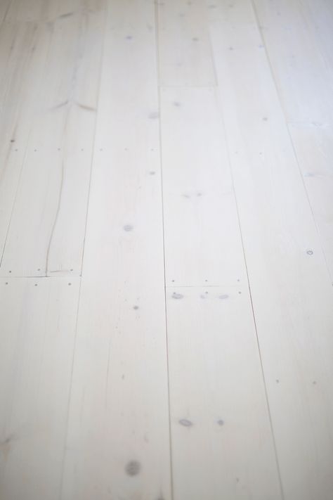 Farmhouse Progress: White Washed Floors - Marshalls Abroad White Washed Pine Floors, Whitewash Wood Floor, White Washed Wood Floors, Whitewashed Floorboards, White Wash Wood Floors, White Hardwood Floors, Wood Plank Floors, Painted Wood Floor, Fir Floors