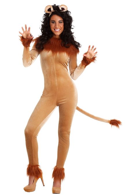 PRICES MAY VARY. Size: Small COSTUME INCLUDES: This Fierce Lion Costume for women comes with a tan velour bodysuit outfitted with brown faux fur details and an attached faux fur tail. It also comes with a plastic headband that features soft-sculpted lion ears. FROM FUN COSTUMES: We take cosplay and costume fun seriously, and with experience decades in the making, we're proud to offer a wide selection of costumes in the most popular themes. Sexy animal costume themes are always popular costume ch Lion Costume Women, Tan Jumpsuit, Fierce Lion, Cat Headband, Lion Costume, Cat Ear Headband, Bodysuit Costume, Animal Costumes, Tan Body