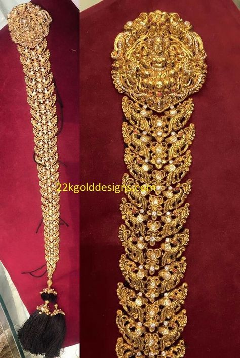 Jada designs Jada Designs Bridal, Bangaru Jada Designs, Jada Designs Gold, Bridal Jada Models, Gold Jada Designs With Grams, Jada Gold Design, Gold Jada Designs Indian Weddings, Jada Billalu Designs Gold, Jada Billalu Designs