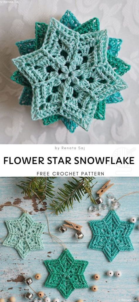 Crochet Christmas Decorations Pattern, Crocheted Christmas Decorations, Crochet Winter Decor, Crochet Projects For Christmas, Christmas Crochet Decorations, Christmas Decorations Crochet, Snowflakes Crochet, Xmas Crochet, Crochet Decorations