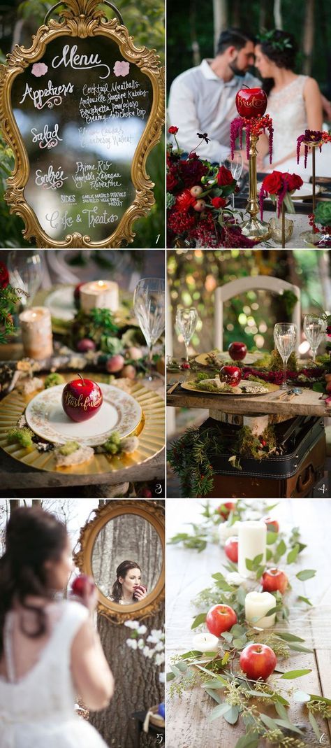 Snow White Wedding Theme, Snow White Fairytale, Snow White Wedding, Fairytale Wedding Theme, Apple Wedding, Disney Inspired Wedding, Tema Disney, Disney Wedding Theme, Theme Inspiration