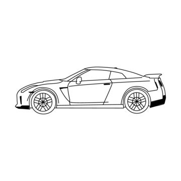 Oooo Car, Car Cartoon Art, Chevrolet Camaro Art, Car Line Drawing, Transport Drawing, Race Car Drawing, Auto Drawing, Camaro Art, Car Line Art