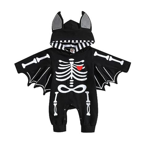 MIEKISA Baby Boys Halloween Clothes Boys Black Romper Bat Costume, Baby Kostüm, Goth Baby, Baby First Halloween, Baby Bats, Fancy Dress Up, Romper Suit, Halloween 1, Baby Jumpsuit