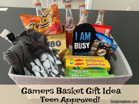 Teen Gift Basket, Christmas Gift Ideas For Boyfriend, Homemade Gift Baskets, Raffle Basket, Boyfriend Gift Basket, Valentine Gift Baskets, Gift Ideas For Boyfriend, Birthday Basket, Raffle Baskets