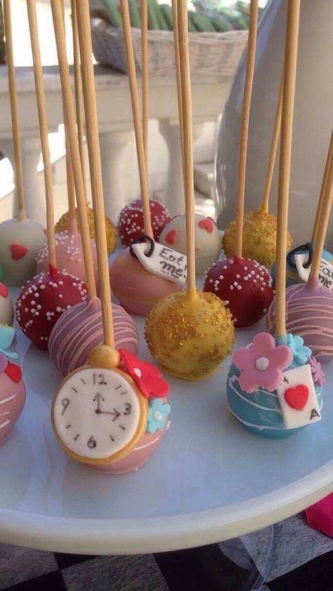 Mad Hatter Cake Pops, Alice In Wonderland Baking Ideas, Alice And Wonderland Dessert Table, Alice In Wonderland Tea Party Birthday Cake, Mad Hatter Cupcakes, Alice In Wonderland Baking, Alice In Onederland Cake 1st Birthdays, Alice In Wonderland Deserts, Alice In Wonderland Pastries