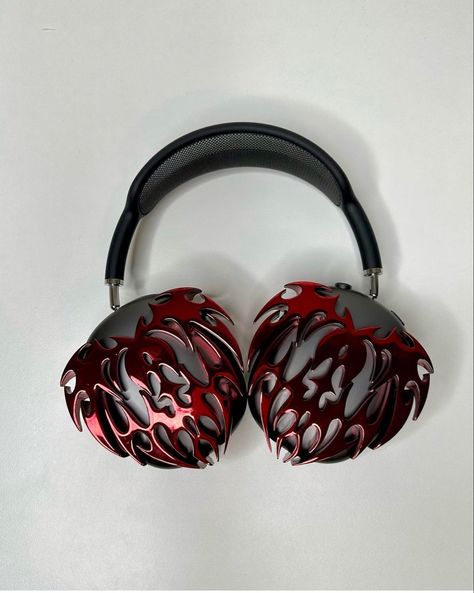 Headphones Fashion, Airpods Max Headphones, Headphone Decoration, Max Headphones, Airpod Max, Chrome Red, Cute Headphones, Apple Headphone, Airpods Max