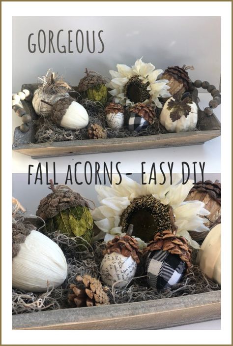 Pine Cone Craft, Fall Dec, Diy Osterschmuck, Burlap Pumpkins, Fall Acorns, Acorn Crafts, Easy Fall Decor, Plastic Easter Eggs, Easter Eggs Diy