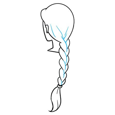 Drawing Cornrows, Braids Illustration, Drawing Braids, Drawing Hair Braid, Braid Drawing, Braids Drawing, Pretty Braid, Short Hair Drawing, Curly Braided Hairstyles