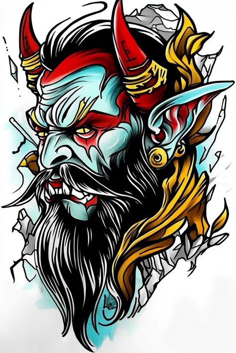 Tattoo idea: tattoo sketch Orc of Luminosity Ice Fortress Depth of 3 Orc Tattoo, Ice Fortress, Idea Tattoo, New Tattoo Designs, 3 Tattoo, Tattoo Sketch, Top Tattoos, Neo Traditional, Japanese Tattoo