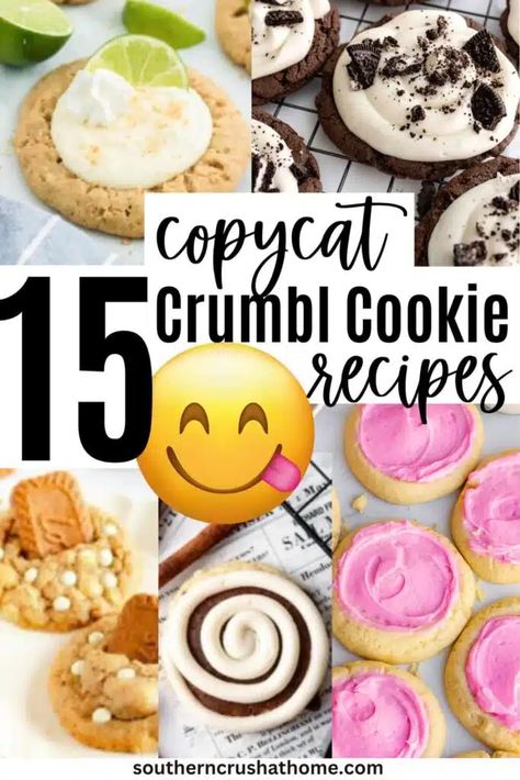 15 of the Most Delicious Copycat Crumbl Cookie Recipes to Try https://www.southerncrushathome.com/copycat-crumbl-cookie-recipes/ Crumbl Cookie Copycat Lemon Blueberry, Copycat Crumbl French Toast Cookie, Crumble Wedding Cake Cookie, Crumble Cowboy Cookie Copycat Recipe, Crumble Oatmeal Cookie, How To Make Crumbl Cookies Recipes, Crumbl Cookie Copycat French Toast, Crumbl Biscoff Cookie Recipe, Wedding Cookie Recipes Easy