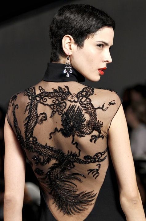 Mean Women, Ralph Lauren Fall, Dragon Tattoos, Chinese Style Dress, Female Dragon, Cheongsam Dress, Beautiful Style, Chinese Dragon, Ralph Lauren Dress