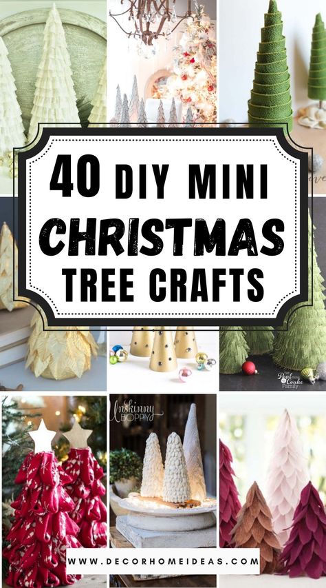 Best DIY Mini Christmas Tree Crafts. Add a little holiday cheer to your home with these festive tabletop DIY Christmas tree decorations! These Christmas tree crafts are fun, easy & kid-friendly #decorhomeideas Diy Small Christmas Tree Decor, Watch Christmas Tree, Twine Wrapped Christmas Tree, Christmas Crafts With Natural Materials, Diy Driftwood Christmas Tree, Diy Table Christmas Tree, Diy Mini Tree Ornaments, Xmas Tree Diy Ideas, Christmas Tree Made Out Of Ornaments