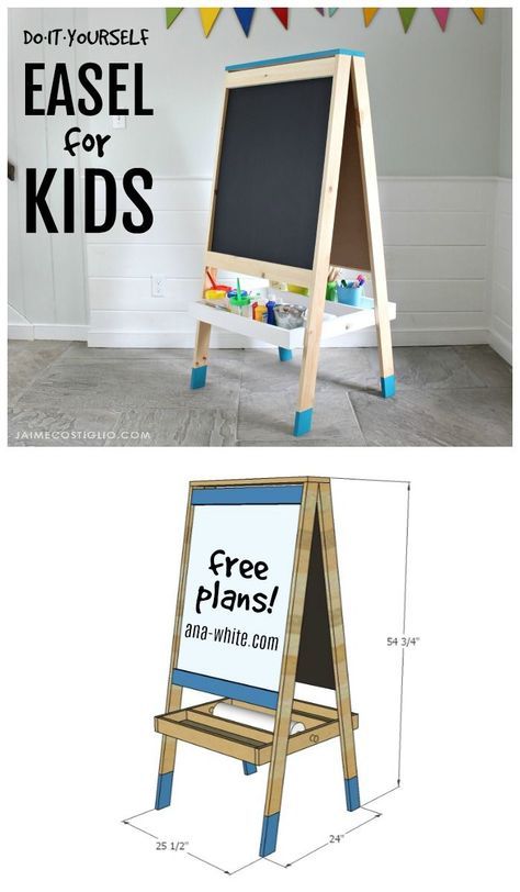 easel for kids diy project #WoodworkingForKids Kids Art Easel, Kids Woodworking Projects, Diy Easel, Kids Easel, Wood Projects For Kids, Wood Projects For Beginners, Wood Crafting Tools, Kids Rooms Diy, Woodworking Projects For Kids