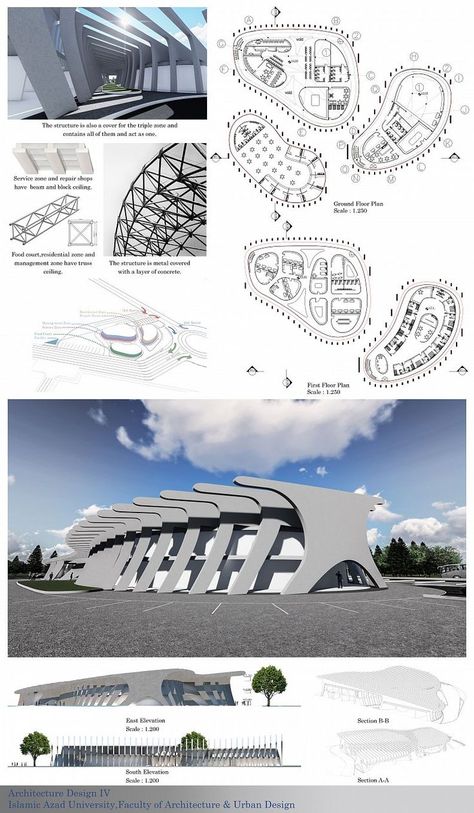 Bus Terminal by Elena Ghane 🌍Islamic Republic of Iran University: IAUCTB #iran #architecture #inspireliawards #amazingarchitecture #architecturestudent #architecturestudents #architecturestudentlife #architectureschool #architecturecompetition #architecturecompetitions #architectureconcept #render #inspirelicompetition #architect #design #architecturelovers #3d #concept Bus Terminal Design, Terminal Design, Iran Architecture, Terminal Bus, Islamic Republic Of Iran, Architecture Portfolio Layout, Architecture Concept Diagram, 3d Concept, Bus Terminal