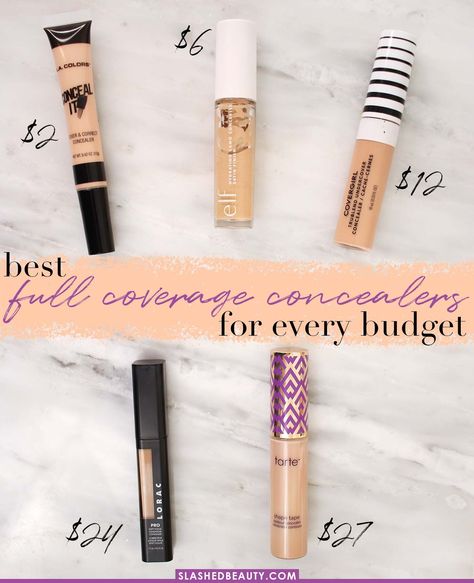 The 5 Best Full Coverage Concealers for Every Budget | Best Drugstore Concealer | Slashed Beauty Best Full Coverage Concealer, Best Drugstore Concealer, Drugstore Concealer, Full Coverage Makeup, Prom 2022, Correcting Concealer, Skin Shine, Budget Beauty, Full Coverage Concealer