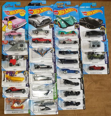 Various Mattel Hot Wheels cars collected from Movies and TV shows the last couple of years Hot Wheels Collection Room, Hot Wheel Collection, Hot Wheels Collection, Hot Wheels Room, Carros Hot Wheels, Hot Wheels Cars Toys, Tv Cars, Hot Weels, Hot Wheels Toys