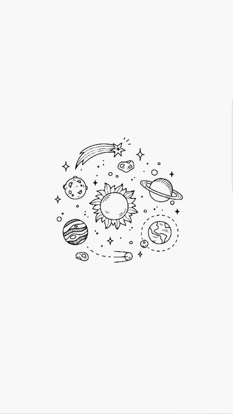 Pisces Aesthetic Drawing, Virgo Doodles, Jupiter Doodle, Libra Doodles, Space Aesthetic Drawing, Capricorn Doodle, Scorpio Doodle, Universe Drawing Ideas, Neptune Drawing