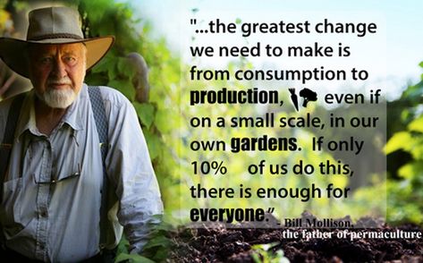 Bill Mollison: 1928-2016 (permaculture artisans forum at permies) Permaculture Quotes, Homesteading Quotes, Bill Mollison, Feedback Design, Nourishing Food, Community Gardens, Permaculture Design, Design Philosophy, Sustainable Practices