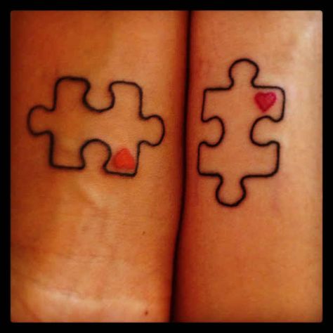 31 Insanely Cool And Adorable Matching Tattoos For Twins Pinky Tattoo, Puzzle Piece Tattoo, Puzzle Tattoos, Twin Tattoos, Cute Matching Tattoos, Tattoos Infinity, Couples Tattoo Designs, Pieces Tattoo, Tattoos Geometric