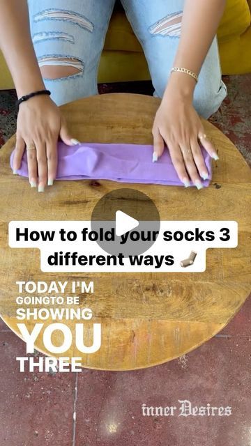 inner Desires on Instagram: "Gotta keep your suitcases organized all summer long with these 3 sock folding hacks 🔥   www.idoakland.com  #tutorials #viral #socks #foldingclothes #folding #foldingsocks #purplesocks #purple #foldingtutorial #foldinghacks" Folding Baby Socks, How To Fold Long Socks To Save Space, Best Way To Fold Socks, How To Fold Crew Socks, Folding Ankle Socks, How To Fold Socks In Drawer, Folding Socks Hack, How To Fold Ankle Socks, Folding Boxers Shorts