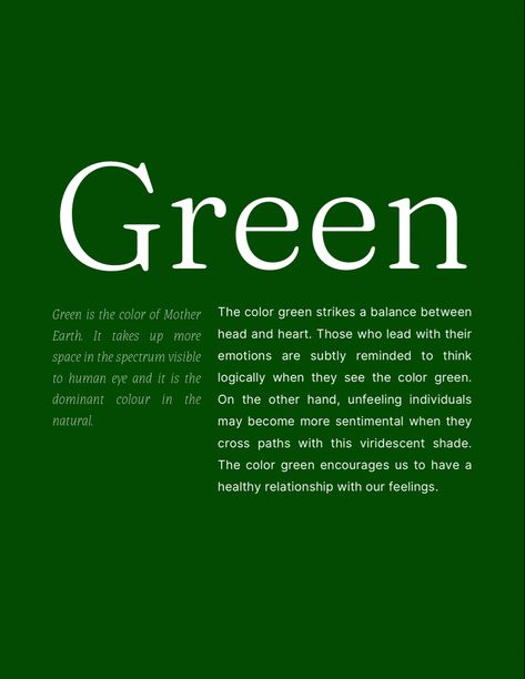 The color green The Colour Green Meaning, What Does The Color Green Symbolize, The Color Green Meaning, Green Color Theory, Color Green Meaning, Green Color Psychology, Green Psychology, Colour Knowledge, Green Meaning