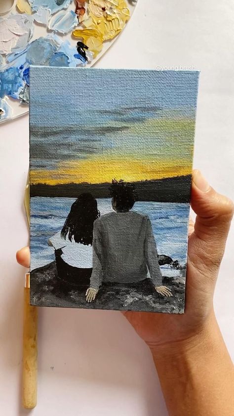 Acrylic Couple Painting, Painting Ideas For Home Decor, Painting Ideas For Home, Drawing Mini, Canvas Art Painting Abstract, Home Canvas, Home Decor Painting, Art Painting Tools, Seni 2d