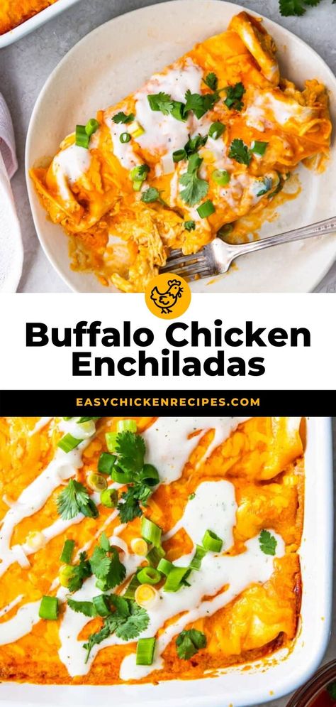 Buffalo Ranch Chicken Enchiladas, Buffalo Ranch Enchiladas, Healthy Buffalo Chicken Enchiladas, Spicy Enchilada Recipe, Buffalo Chicken Enchilada Casserole, Buffalo Chicken Dishes Dinners, Shredded Chicken Enchiladas Healthy, Buffalo Chicken Dinner Ideas Healthy, Buffalo Sauce Dinner Ideas