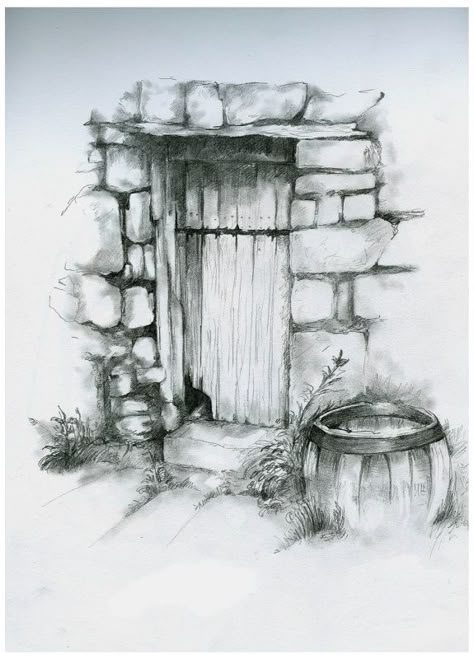 Facade Sketch, Pencil Art Love, Door Drawing, Landscape Pencil Drawings, Pencil Drawings For Beginners, Graphite Art, Pen Art Drawings, Cool Pencil Drawings, Charcoal Art