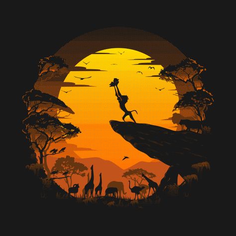 The Circle of Life Lion King Pictures, Day Of The Shirt, The Circle Of Life, Il Re Leone, Afrique Art, Lion King Art, Re Leone, Silhouette Painting, Le Roi Lion