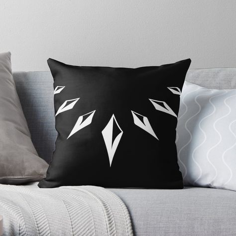 "Black Panther Necklace" Throw Pillow by KavishJ | Redbubble Black Panther Bedroom Ideas, Black Panther Room, Black Panther Bedroom, Marvel Themed Room, Black Panther Superhero, Black Panther Necklace, Marvel Bedroom, Panther Necklace, Superhero Bedroom