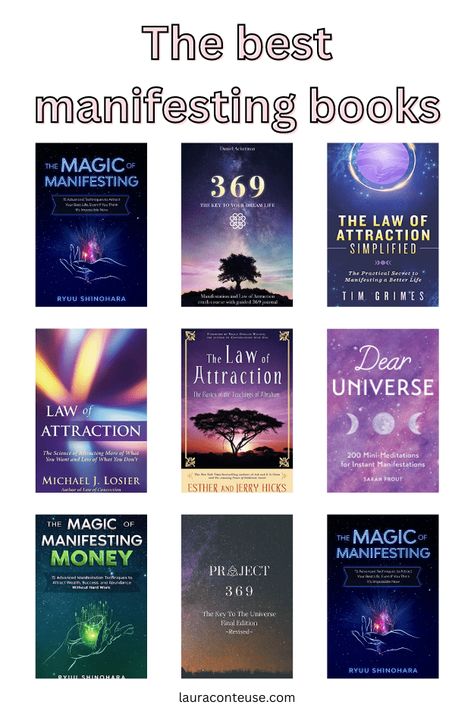 Law Of Attraction Books To Read, Books About Manifestation, Law Books To Read, Books On Manifestation, Loa Books, Manifesting Books, Spiritual Books To Read, Manifest Book, Manifestation Books