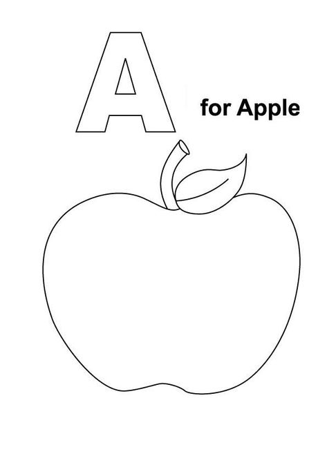 A is for Apple Coloring Page. Free Printable Apple Coloring Pages For Turtle download and print. Apple Coloring Page, Apple Crafts Preschool, Preschool Apple Activities, A For Apple, Alphabet Flash Cards Printable, A Is For Apple, Minnie Mouse Coloring Pages, Super Mario Coloring Pages, Apple Picture