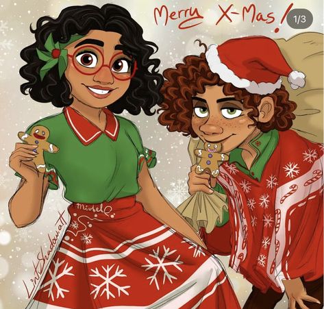 Encanto Christmas, Lintushadow Art, Pocket Princess Comics, Christmas Looks, Disney Pixar Movies, Funny Disney Jokes, Drawing Cartoon Characters, Disney Jokes, Disney Fairies